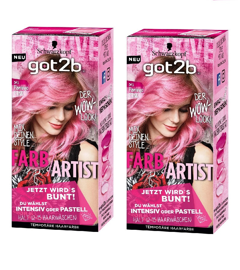 2xPack Schwarzkopf got2b Color / Artist Flamingo Pink 093