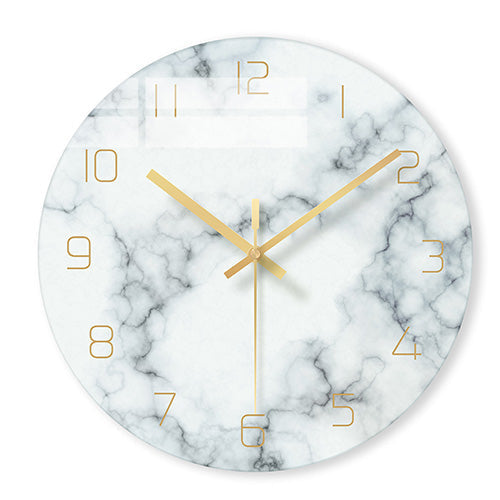 Glass Three-dimensional Marble Clock