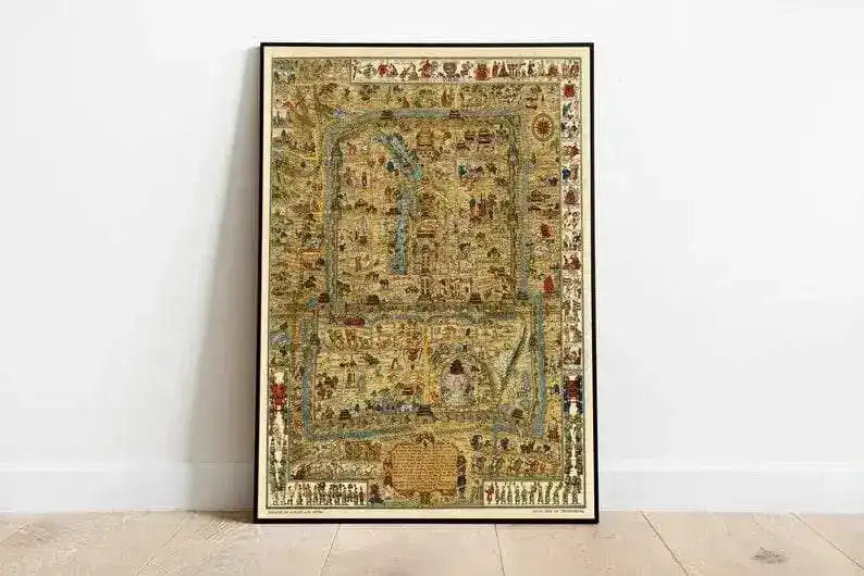 1936 Beijing Map Poster Print