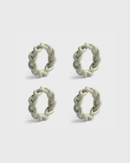 4 Set Grey Napkin Ring