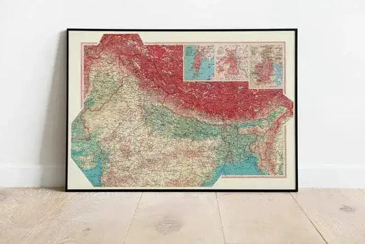 Geographical Map of Northern India| Map Wall Decor