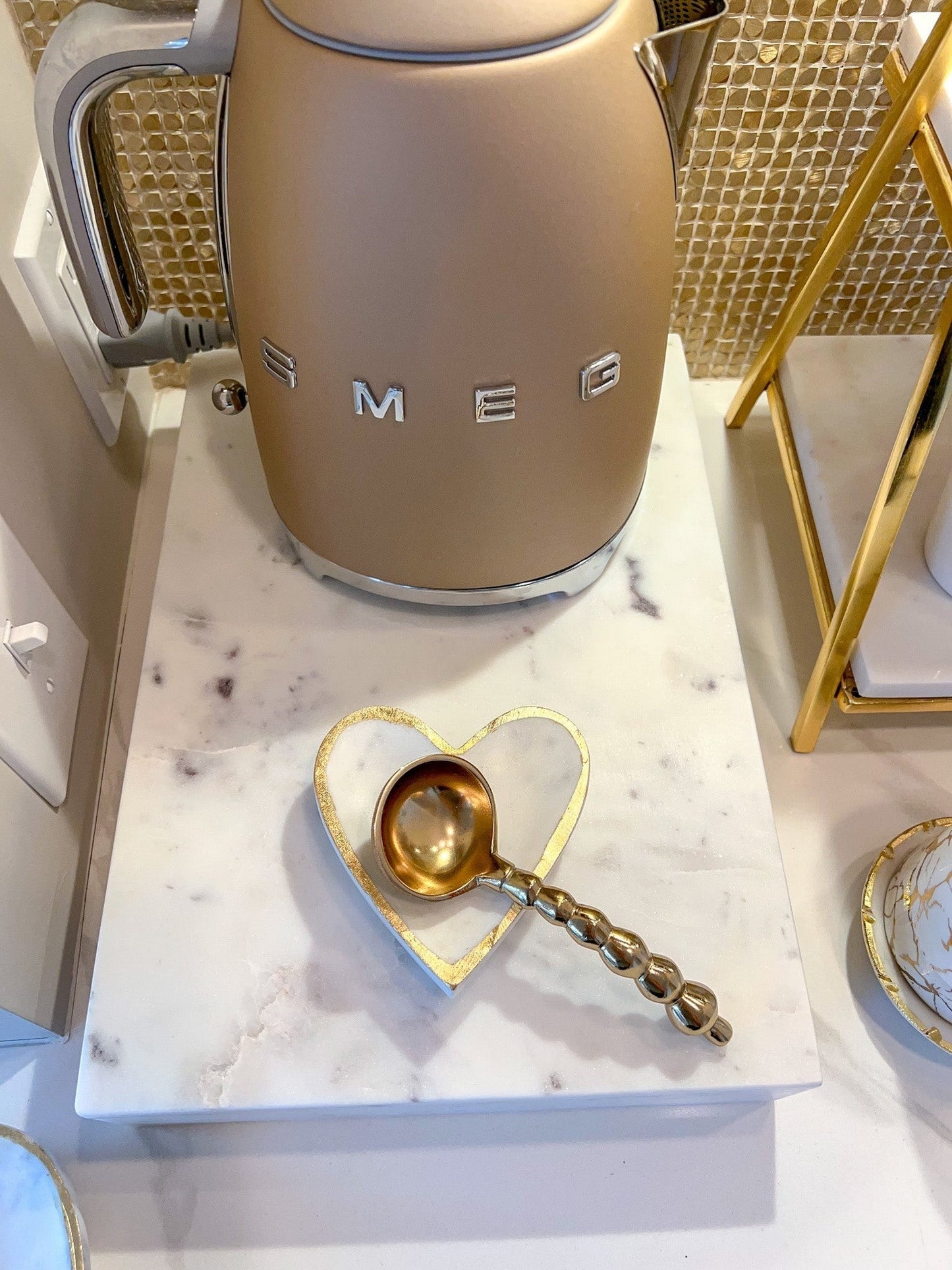 Marble Heart Tray with Gold Edge (3 Sizes)