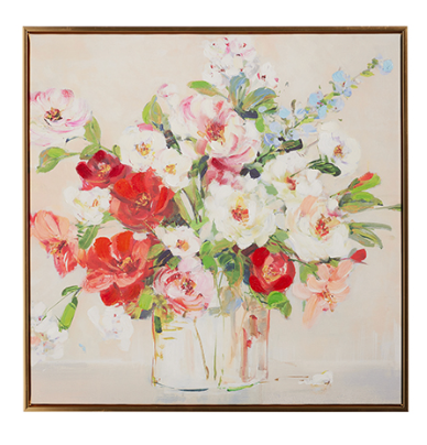23.5" Floral Vase Framed Wall Art