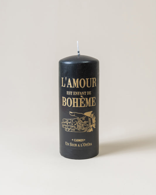 Carmen Black Pillar Candle