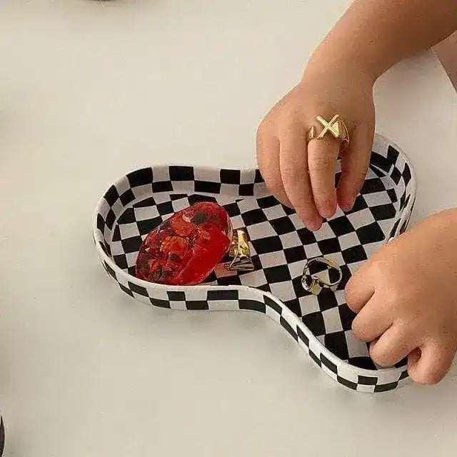 Chic Checkers Ceramic Bowl - MAIA HOMES