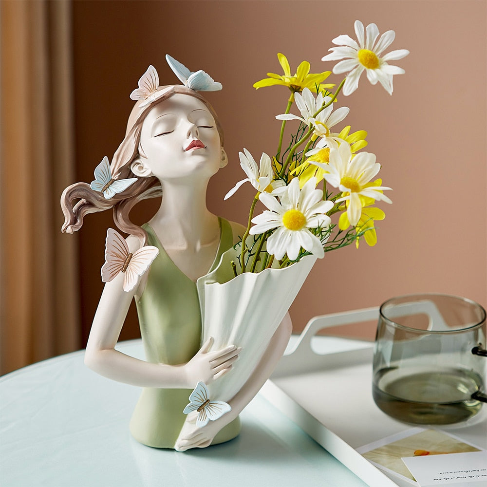 Modern Butterfly Girl Sculpture