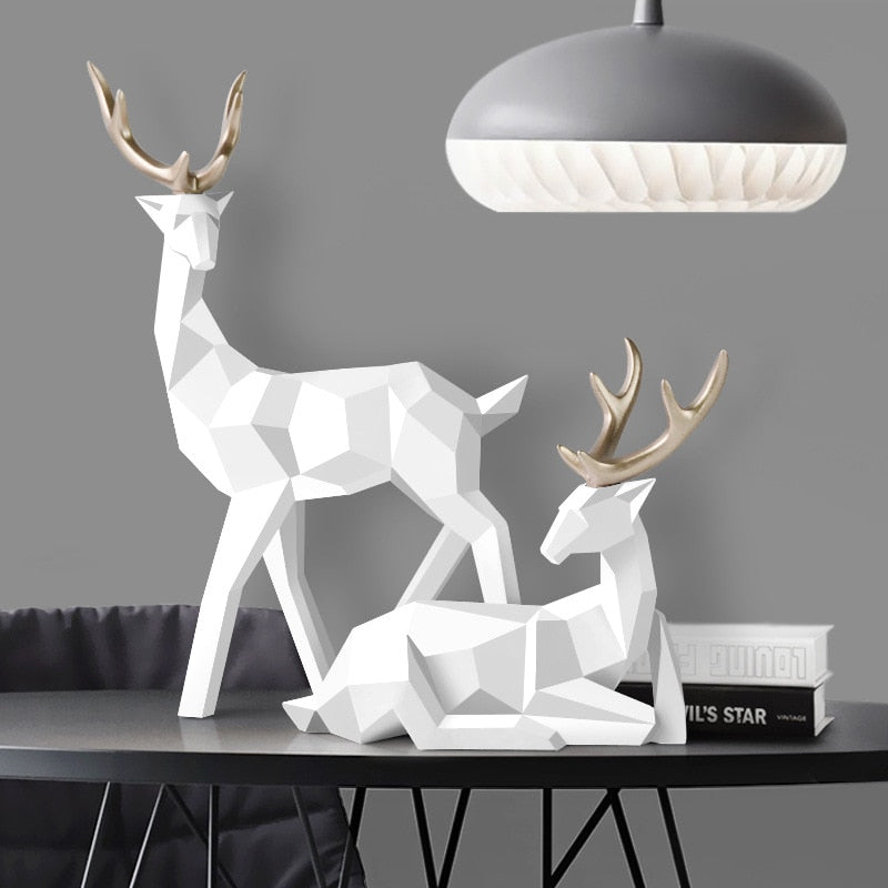Deer Figurines Resin Sculpture