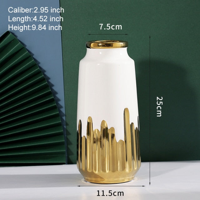 Luxurious Gilded Ceramic Vase - Annizon Home Essentials